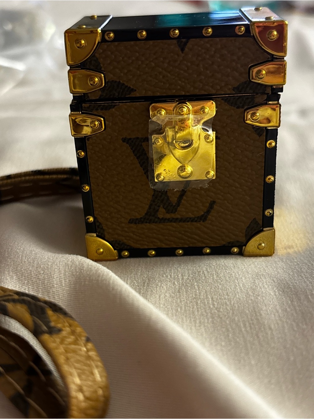 Brand New! Brown Monogram Mini Trunk AirPod Case holder